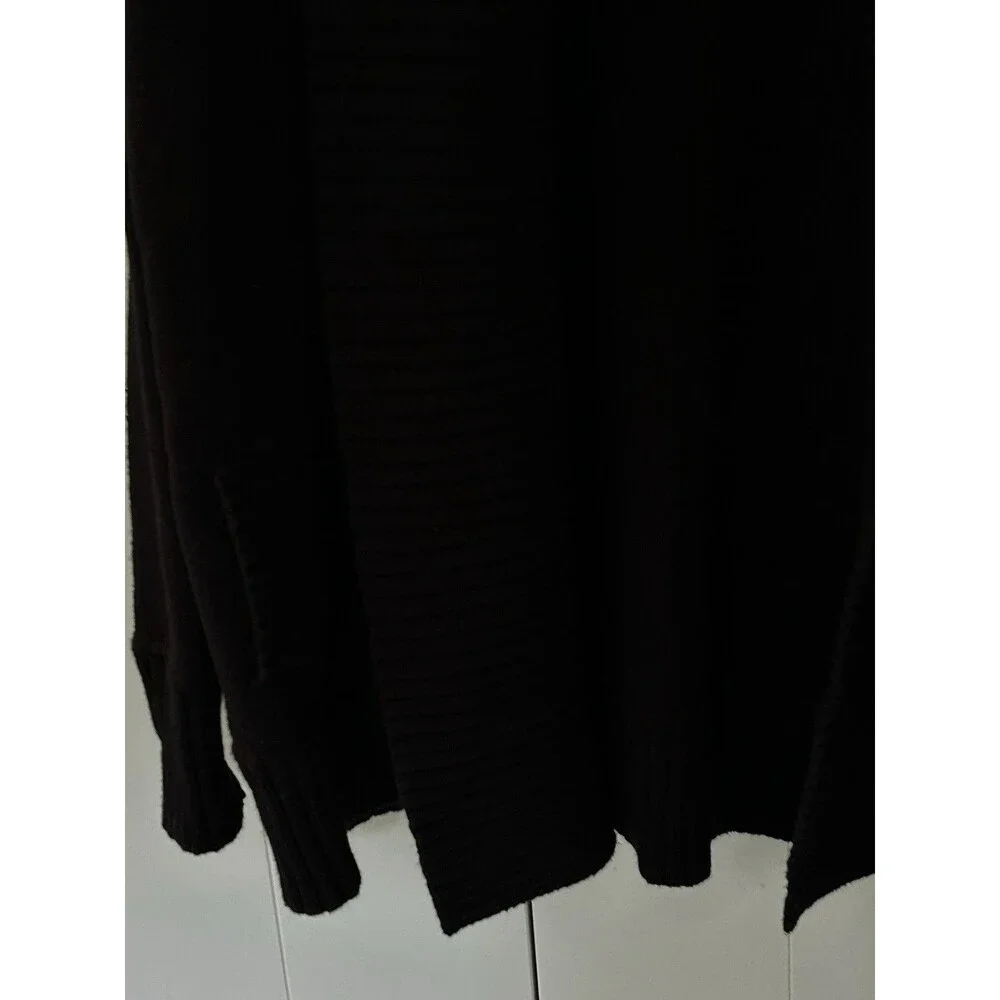 J.Crew Women's Chunky Trim Open Cardigan Sweater Size XS Small Black Preppy